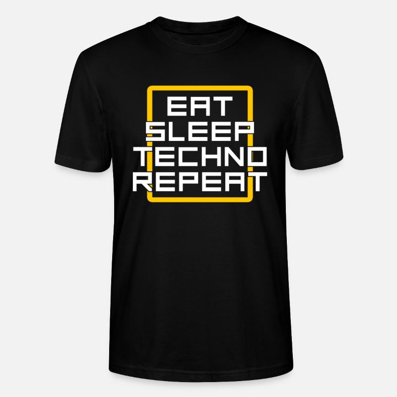 manger du sommeil techno répéter - T-shirt bio CRAFTER Stanley Stella Unisexe - noir