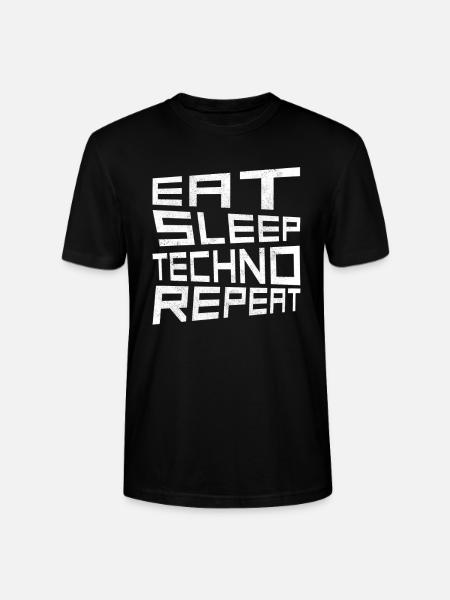 eat sleep techno repeat - Stanley/Stella CRAFTER Unisex Organic T-Shirt - black