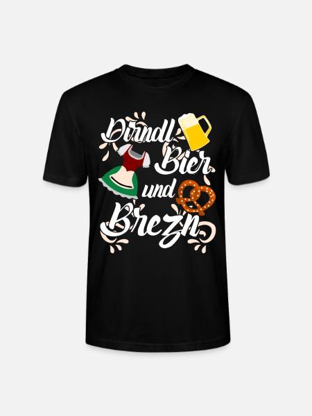 Dirndl Bier und Brezn - Stanley/Stella Unisex Bio-T-Shirt CRAFTER - Schwarz