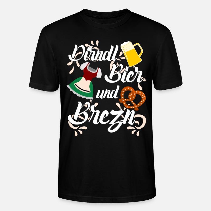 Dirndl Bier und Brezn - Stanley/Stella Unisex Bio-T-Shirt CRAFTER - Schwarz