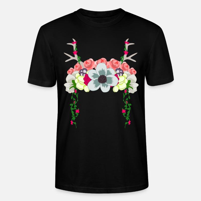 Dirndl Coiffe Fleurs Robe Traditionnelle - T-shirt bio CRAFTER Stanley Stella Unisexe - noir