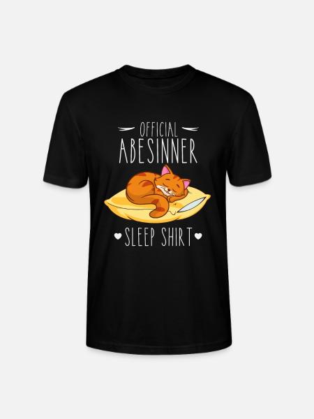 Schlafshirt: Schlafende Abesinner Katze - Stanley/Stella Unisex Bio-T-Shirt CRAFTER - Schwarz