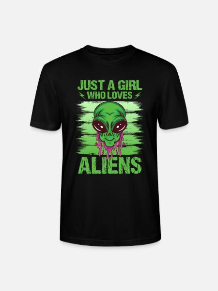 Girl Alien Lover UFO Galaxy - Stanley/Stella CRAFTER Unisex Organic T-Shirt - black