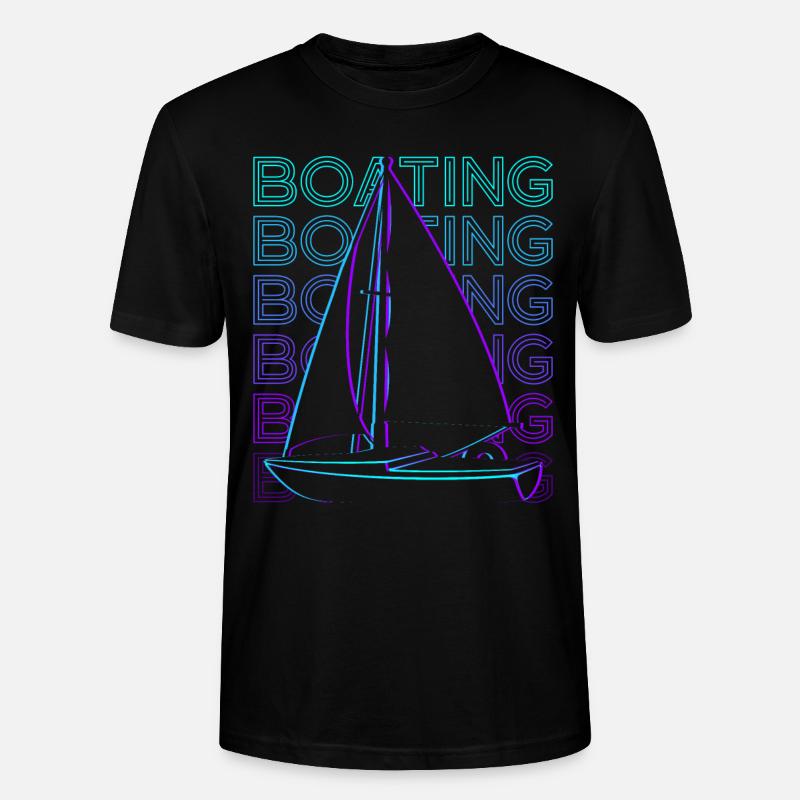 Bootfahren Segelboot Retro Geschenk - Stanley/Stella Unisex Bio-T-Shirt CRAFTER - Schwarz