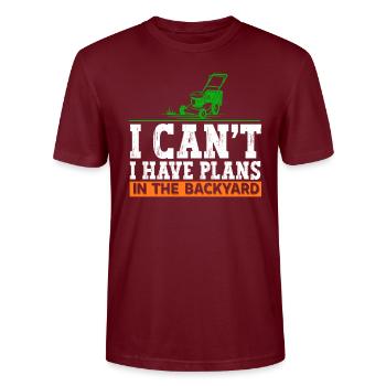 Je ne peux pas avoir de plans dans la pelouse de la cour arrière - T-shirt bio CRAFTER Stanley Stella Unisexe - bordeaux - Devant - Alina (178cm) & Michal (187cm)
