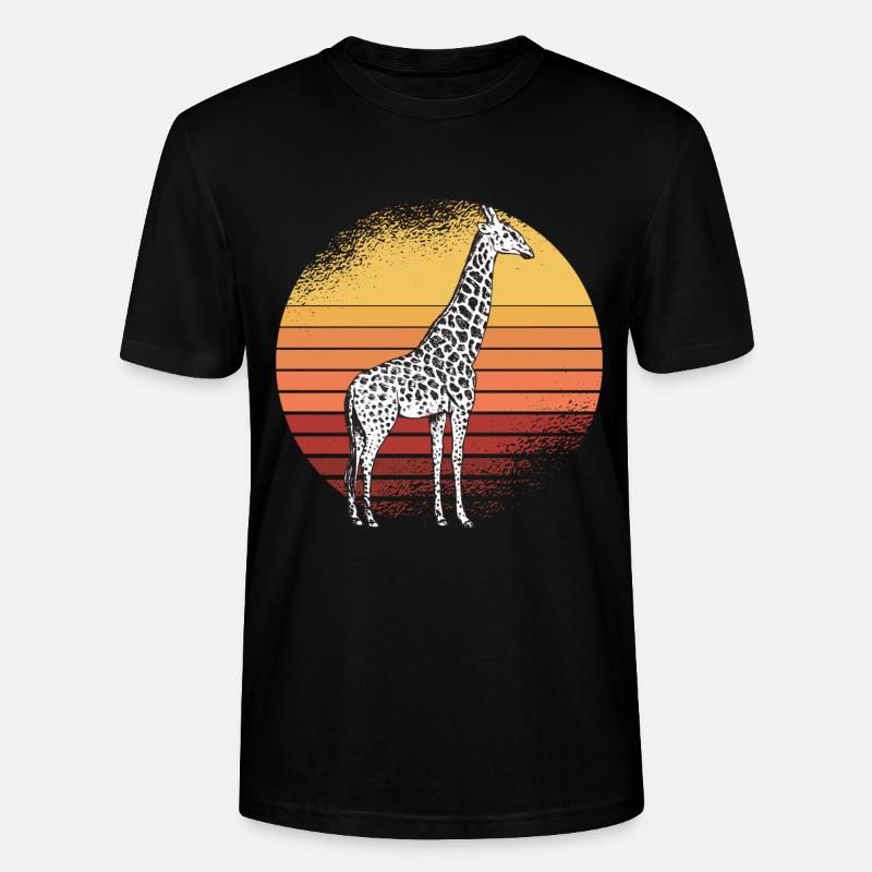 Giraffe Retro Afrika Savanne - Stanley/Stella Unisex Bio-T-Shirt CRAFTER - Schwarz