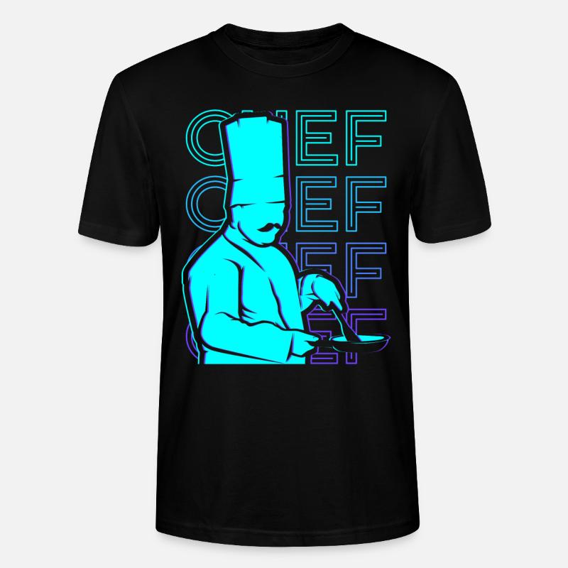 Chefkoch Kochen Retro Geschenk - Stanley/Stella Unisex Bio-T-Shirt CRAFTER - Schwarz