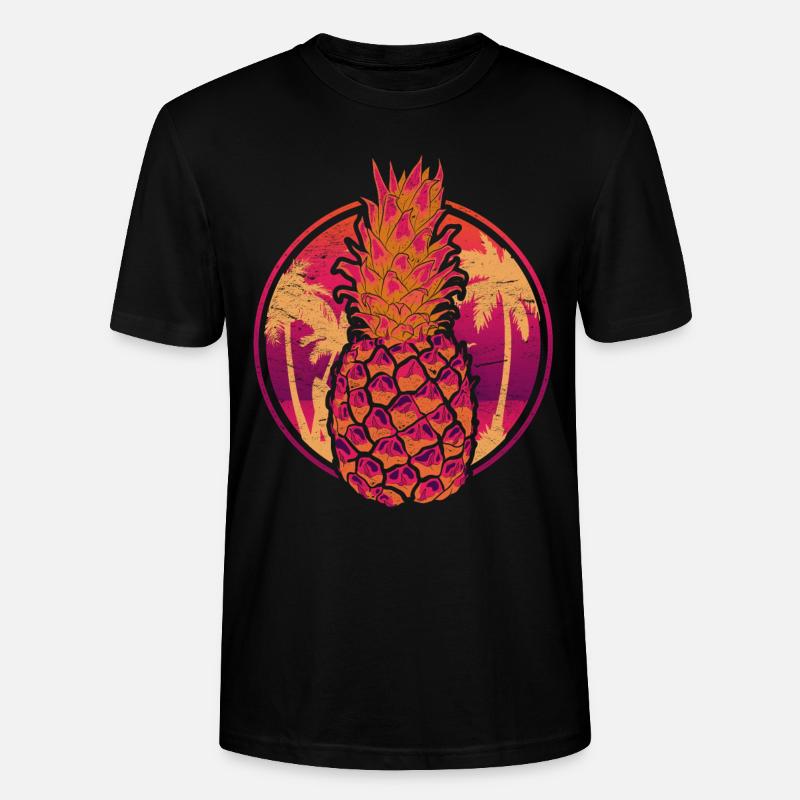 Summer Fruit Tropical Fruit Pineapple - Stanley/Stella CRAFTER Unisex Organic T-Shirt - black