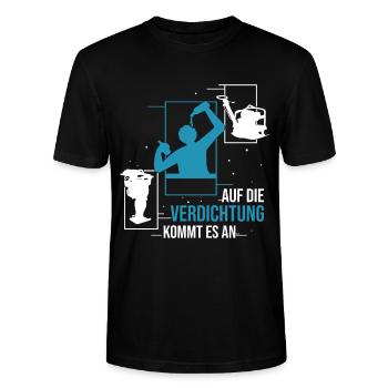 Betrunkener Straßenbauer Straßenbau - Stanley/Stella Unisex Bio-T-Shirt CRAFTER - Schwarz - Vorne - Alina (178cm) & Michal (187cm)
