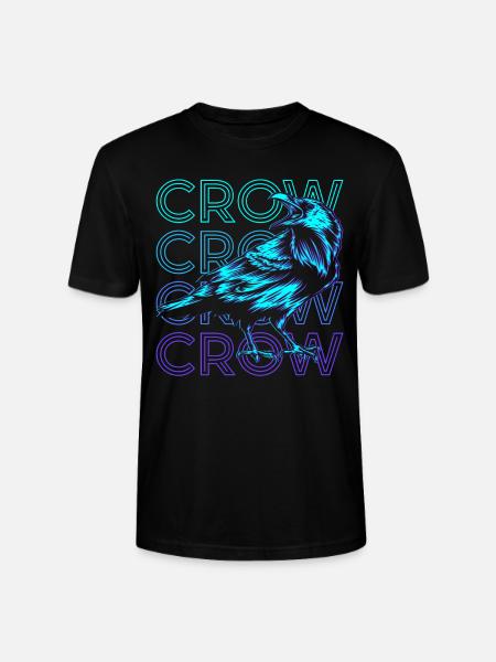 Crow Raven Retro Gift - Stanley/Stella CRAFTER Unisex Organic T-Shirt - black