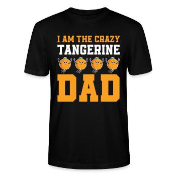 Verrückter Mandarine Papa - Stanley/Stella Unisex Bio-T-Shirt CRAFTER - Schwarz - Vorne - Alina (178cm) & Michal (187cm)