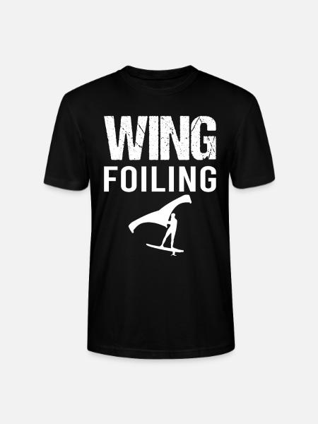 Wing Foiling Hydrofoil Surfer - Stanley/Stella CRAFTER Unisex Organic T-Shirt - black