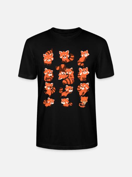 Roter Panda - Stanley/Stella Unisex Bio-T-Shirt CRAFTER - Schwarz