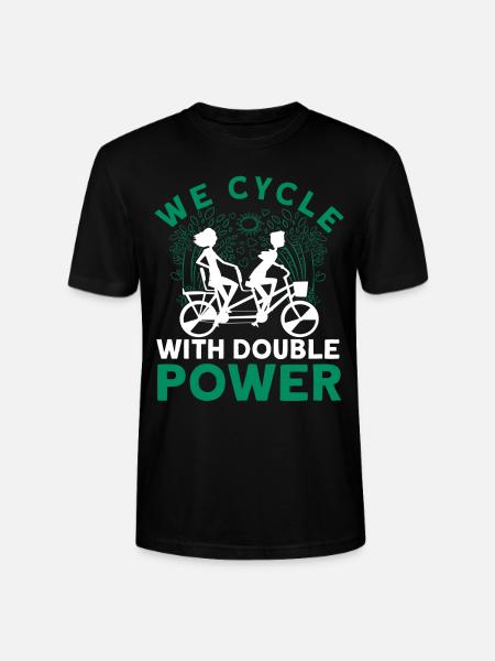 We Cycle With Double Power Tandem Bicycle - Stanley/Stella CRAFTER Unisex Organic T-Shirt - black