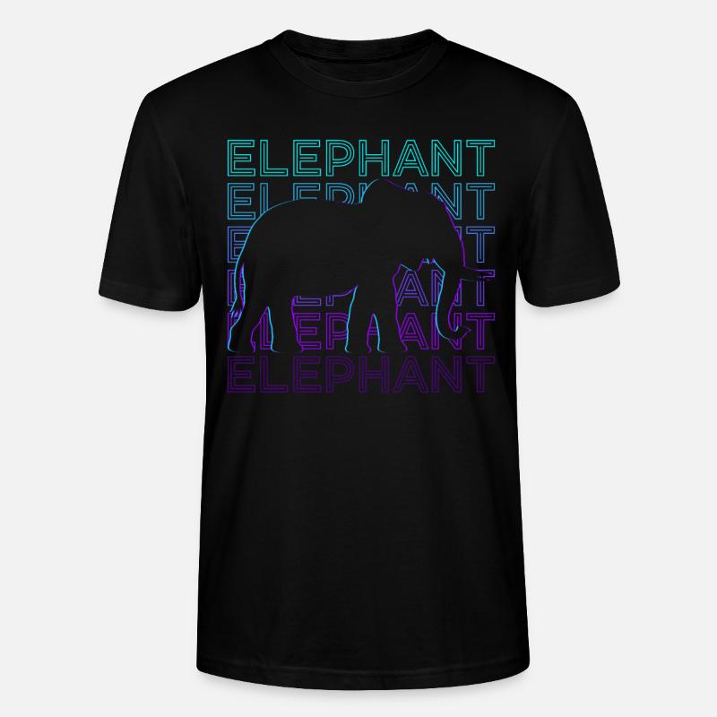 Elefant Retro Geschenk - Stanley/Stella Unisex Bio-T-Shirt CRAFTER - Schwarz