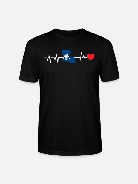 Louisiana heartbeat gift - Stanley/Stella CRAFTER Unisex Organic T-Shirt - black