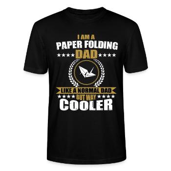 Origami Falter Papa - Stanley/Stella Unisex Bio-T-Shirt CRAFTER - Schwarz - Vorne - Alina (178cm) & Michal (187cm)