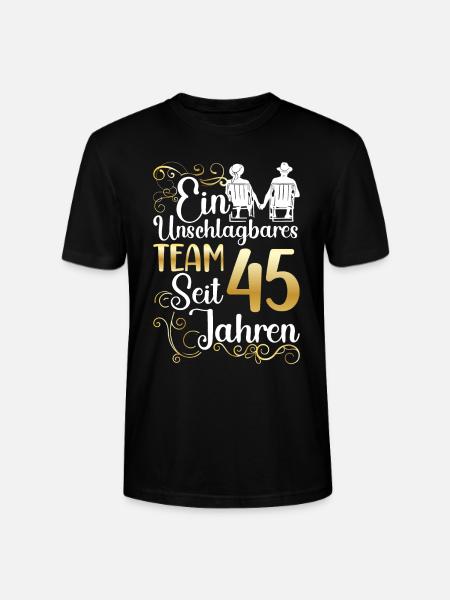 Messinhochzeit 45 Jahre Verheiratet Hochzeitstag - Stanley/Stella Unisex Bio-T-Shirt CRAFTER - Schwarz