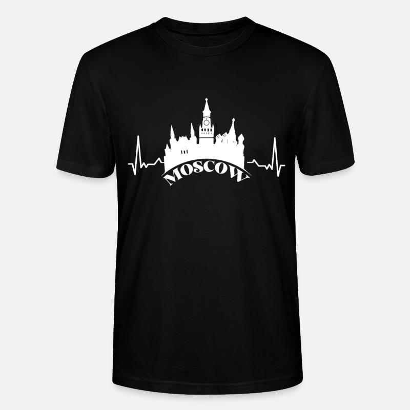 Moscou Heartbeat Russie Russes - T-shirt bio CRAFTER Stanley Stella Unisexe - noir