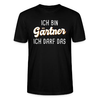 Gärtner - Stanley/Stella Unisex Bio-T-Shirt CRAFTER - Schwarz - Vorne - Alina (178cm) & Michal (187cm)