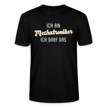 Mechatroniker - Stanley/Stella Unisex Bio-T-Shirt CRAFTER - Schwarz - Vorne - Alina (178cm) & Michal (187cm)