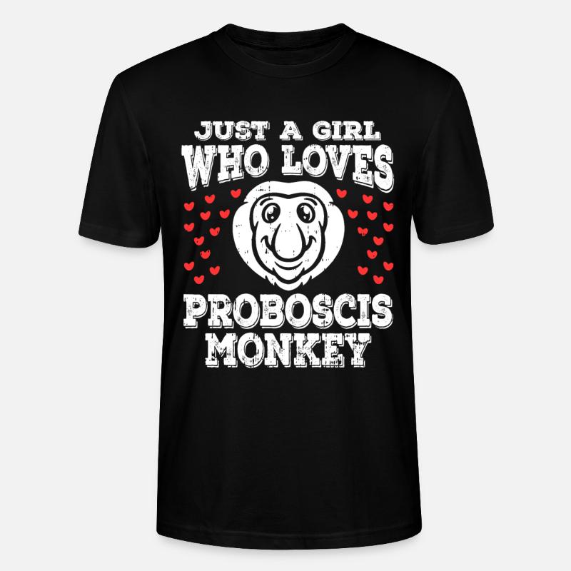 Proboscis-Affe Langnase - Stanley/Stella Unisex Bio-T-Shirt CRAFTER - Schwarz