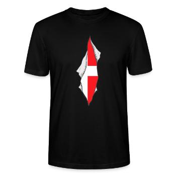 Danish flag proud denmark patriotic - Stanley/Stella Unisex Bio-T-Shirt CRAFTER - Schwarz - Vorne - Alina (178cm) & Michal (187cm)