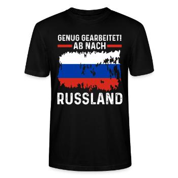 Urlaub Russen Russland - Stanley/Stella Unisex Bio-T-Shirt CRAFTER - Schwarz - Vorne - Alina (178cm) & Michal (187cm)