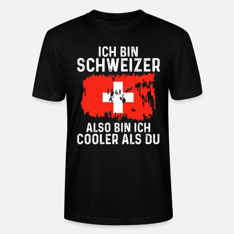 Schweiz Schweizer - Stanley/Stella Unisex Bio-T-Shirt CRAFTER - Schwarz