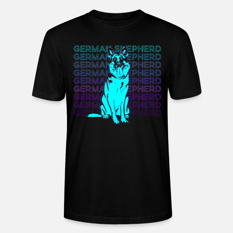 Deutscher Schäferhund Retro - Stanley/Stella Unisex Bio-T-Shirt CRAFTER - Schwarz