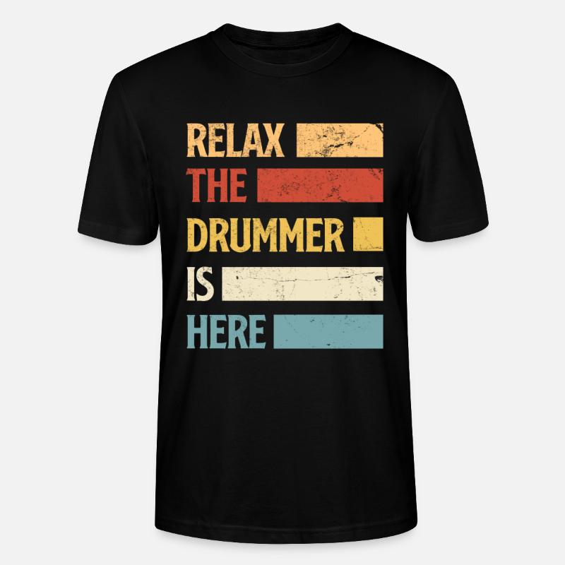 Cadeau de batteur de batterie - T-shirt bio CRAFTER Stanley Stella Unisexe - noir