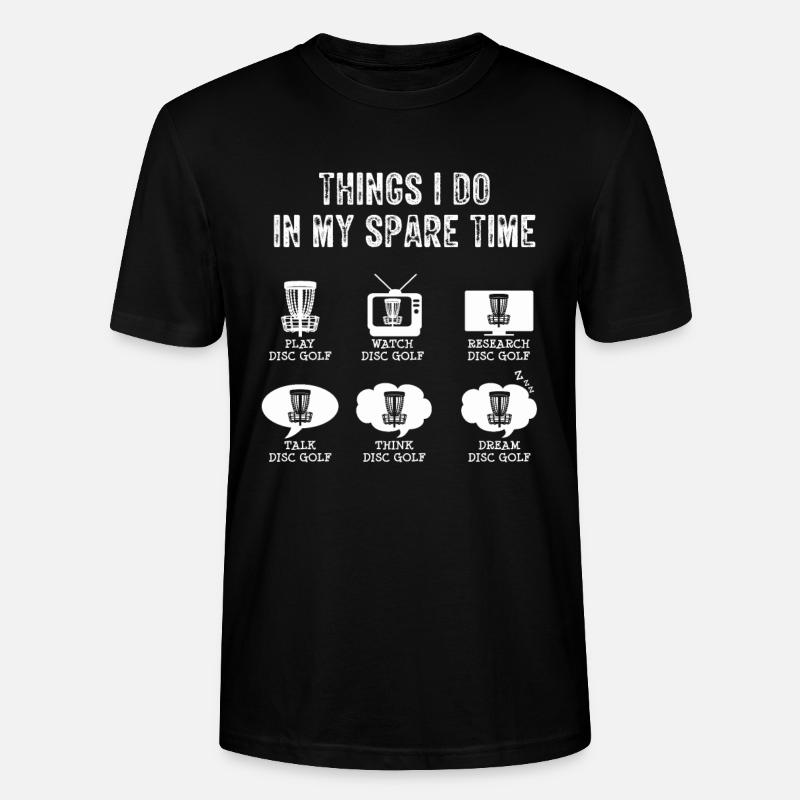 Lustiger Frisbee-freizeit-disc-golf-weinlese - Stanley/Stella Unisex Bio-T-Shirt CRAFTER - Schwarz