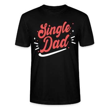 Père célibataire Papa Monoparental Papa - T-shirt bio CRAFTER Stanley Stella Unisexe - noir - Devant - Alina (178cm) & Michal (187cm)