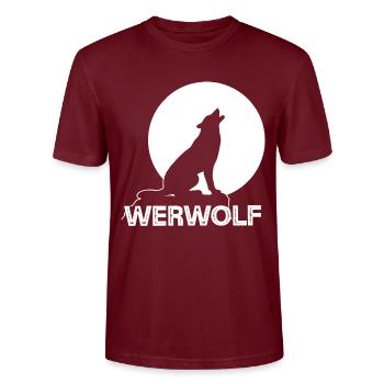 Werewolf Full Moon Wolf Wolf Pack - Stanley/Stella CRAFTER Unisex Organic T-Shirt - burgundy - Front - Alina (178cm) & Michal (187cm)