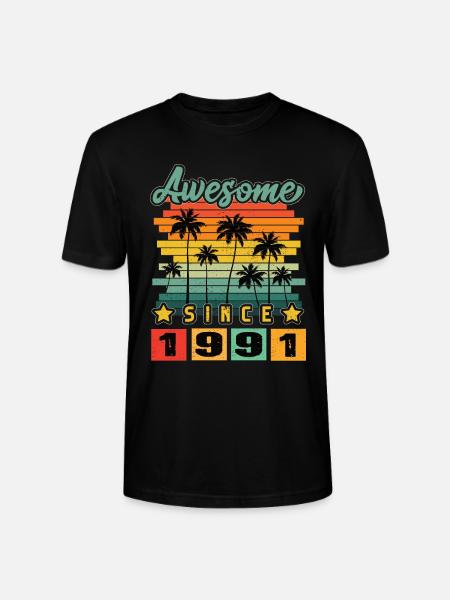 Awesome Since 1991 - Stanley/Stella CRAFTER Unisex Organic T-Shirt - black