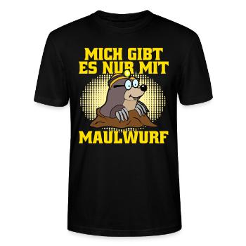 Maulwurf Mole Witz Maulwürfe - Stanley/Stella Unisex Bio-T-Shirt CRAFTER - Schwarz - Vorne - Alina (178cm) & Michal (187cm)