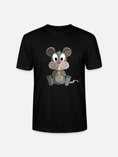 Cute Cartoon Mouse - Stanley/Stella CRAFTER Unisex Organic T-Shirt - black