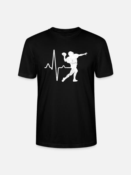 Football Heartbeat - Stanley/Stella CRAFTER Unisex Organic T-Shirt - black