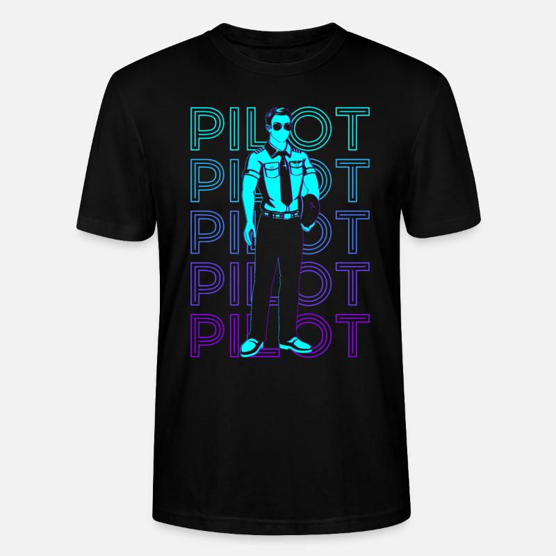 Pilot Luftfahrt Aviator Retro - Stanley/Stella Unisex Bio-T-Shirt CRAFTER - Schwarz