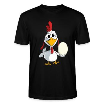 Drôle de poule avec un œuf - T-shirt bio CRAFTER Stanley Stella Unisexe - noir - Devant - Alina (178cm) & Michal (187cm)