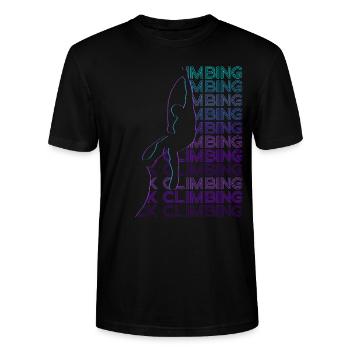 Escalade Rock Climber Rétro - T-shirt bio CRAFTER Stanley Stella Unisexe - noir - Devant - Alina (178cm) & Michal (187cm)