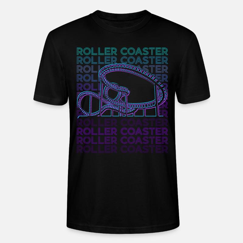 Roller coaster retro - Stanley/Stella CRAFTER Unisex Organic T-Shirt - black