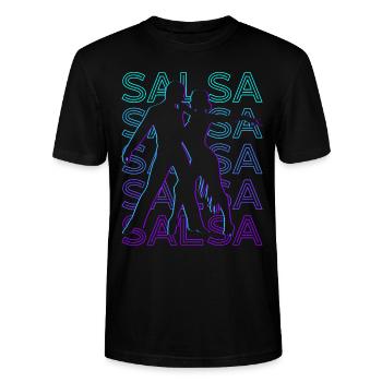 Salsa tanzen Salsa tanzen Salsa Tänzer Retro - Stanley/Stella Unisex Bio-T-Shirt CRAFTER - Schwarz - Vorne - Alina (178cm) & Michal (187cm)