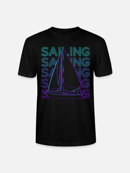 Sailing Retro - Stanley/Stella CRAFTER Unisex Organic T-Shirt - black