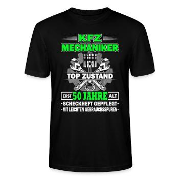 KFZ Mechaniker erst 50 Jahre - Tuning - Stanley/Stella Unisex Bio-T-Shirt CRAFTER - Schwarz - Vorne - Alina (178cm) & Michal (187cm)