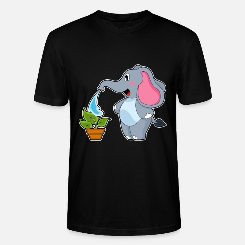 Éléphant avec plante - T-shirt bio CRAFTER Stanley Stella Unisexe - noir