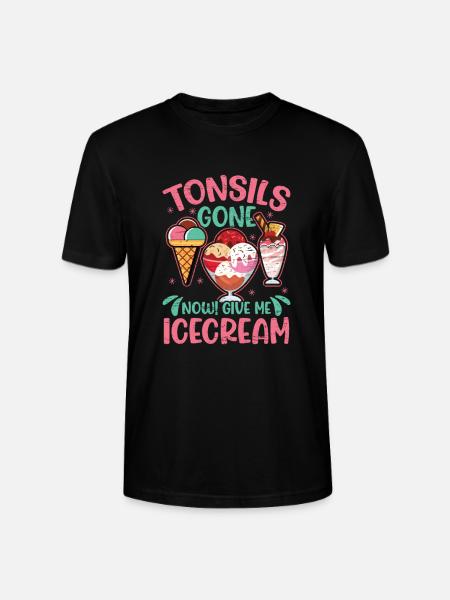 Icecream Tonsil Survivor Tonsillectomy - Stanley/Stella CRAFTER Unisex Organic T-Shirt - black