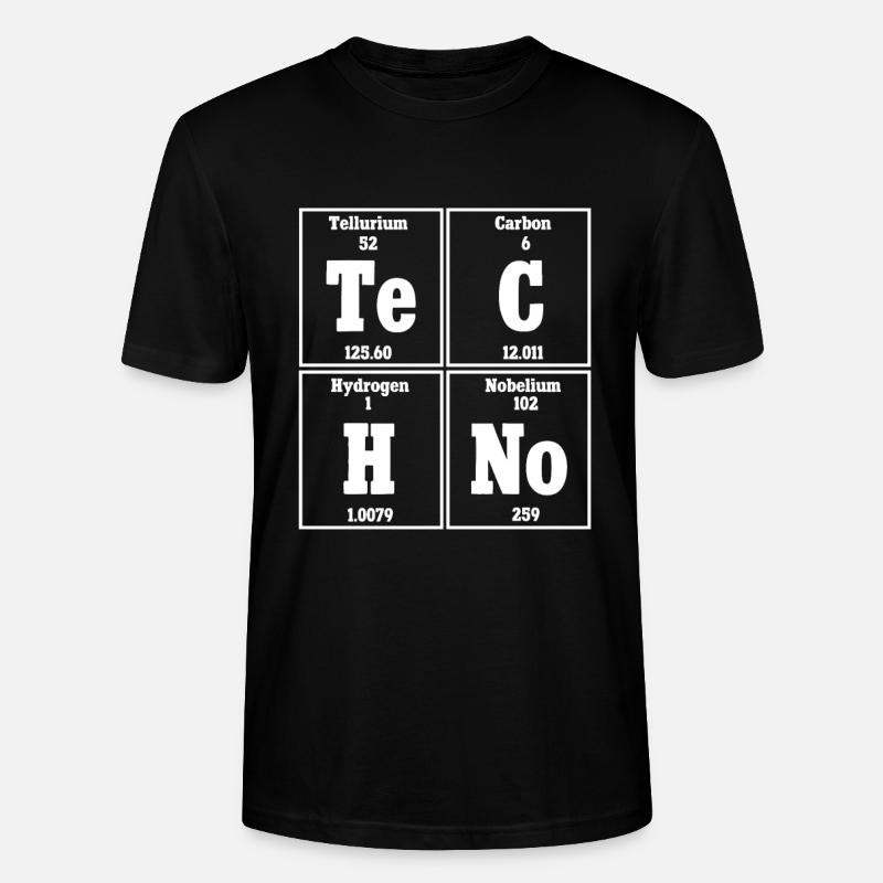 Techno Musik Rave Techno Periodensystem - Stanley/Stella Unisex Bio-T-Shirt CRAFTER - Schwarz