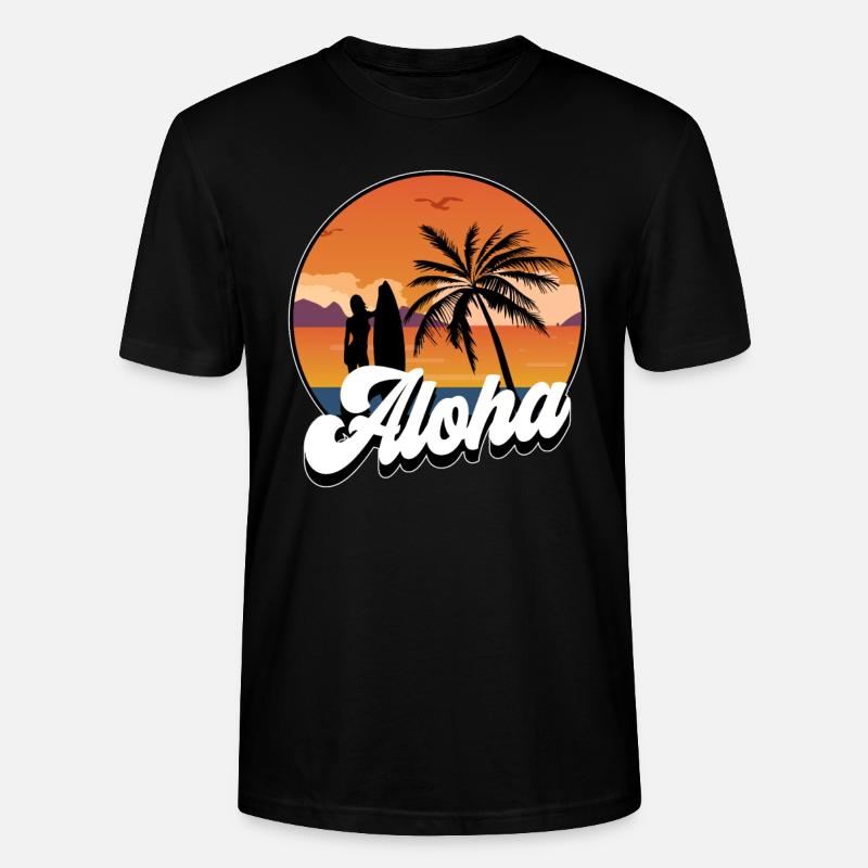 Surfing Surf Surfer Aloha - T-shirt bio CRAFTER Stanley Stella Unisexe - noir