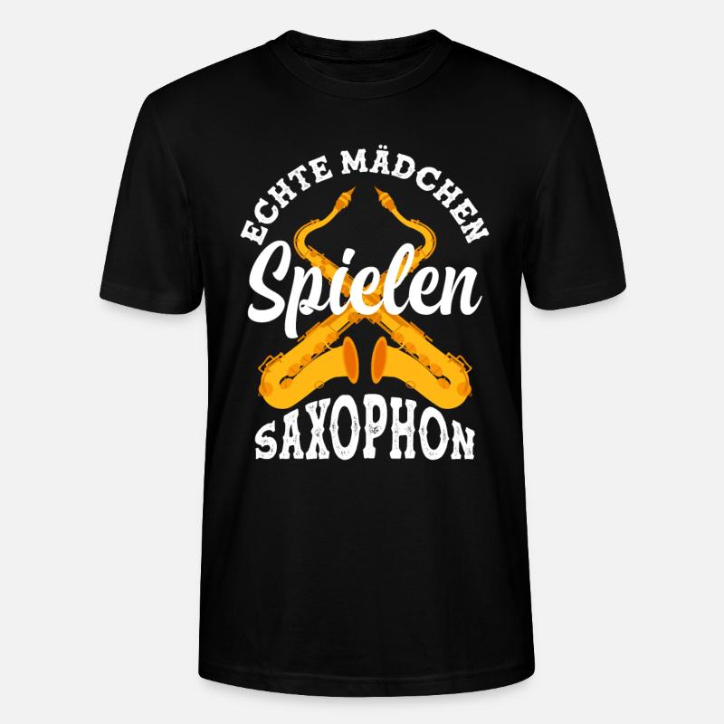 Echte Mädchen Spielen Saxophon - Stanley/Stella Unisex Bio-T-Shirt CRAFTER - Schwarz